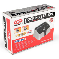 Докстанция AgeStar USB 3.0 2,5/3,5 SATA HDD USB3.0+eSATA, пластик, сереб, 3CBT2-6G (SILVER)