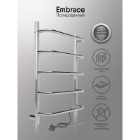 Полотенцесушитель INDIGO Embrace без полки (electro) 60/40 скрытый монтаж, универсальное подключение R/L LCEE60-40R