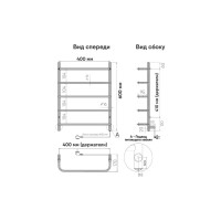 Полотенцесушитель INDIGO Embrace без полки (electro) 60/40 скрытый монтаж, универсальное подключение R/L LCEE60-40R