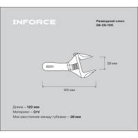 Компактный разводной ключ 120 мм Inforce 06-05-100