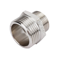 Ниппель переходной резьбовой DOUBLE-LIN латунный никелированный Н/Н 1" x 3/4" LL6050 (1"x3/4")