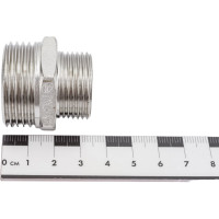 Ниппель переходной резьбовой DOUBLE-LIN латунный никелированный Н/Н 1" x 3/4" LL6050 (1"x3/4")