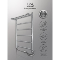 Полотенцесушитель INDIGO Line electro с полкой, 80/50, (скр.монтаж, унив.подкл.R/L, полиров.) LСLE80-50PR