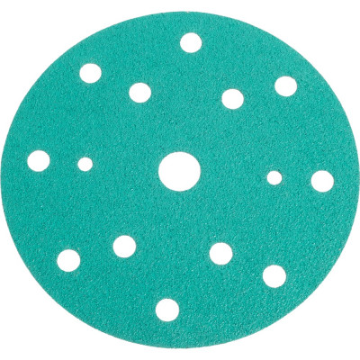 Круг шлифовальный FILM L312T (5 шт; 150 мм; на липучке; 15 отв; зелёный; P60) SUNMIGHT 53005R