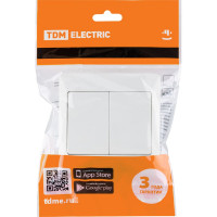 2-клавишный выключатель TDM ELECTRIC 10А белый "Ильмень" TDM ELECTRIC SQ1823-0002