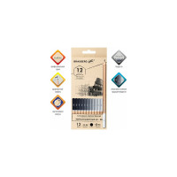 Чернографитные художественные карандаши BRAUBERG ART CLASSIC 4H-8B, набор 12 шт 181542