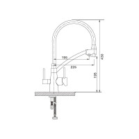 Смеситель для кухни Gappo 35к G4398-1 с выходом для питьевого фильтра, черный, бронза 549472