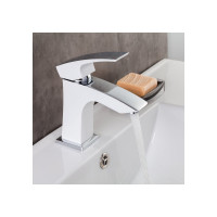 Смеситель для умывальника Gappo 35к G1007-7 литой, п/гайку, белый, хром 543683