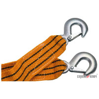 Ленточный трос СЕРВИС КЛЮЧ 5 т. в чехле 2 крюка 73704