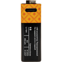 Аккумулятор duwi USB-С, тип Крона Li-ion, 9В, 450мАч, 1шт, кабель для зарядки 62014 3