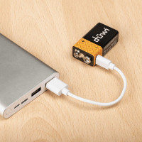 Аккумулятор duwi USB-С, тип Крона Li-ion, 9В, 450мАч, 1шт, кабель для зарядки 62014 3