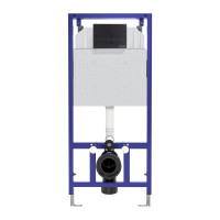 Инсталляция для скрытого монтажа унитаза BERGES NOVUM кнопка L5 Soft Touch черная 549549 040215
