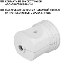 Кабельная розетка TDM ELECTRIC 2П без заземления белая 10А 250B серии "Народная" SQ1806-0409
