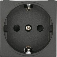 Розетка LK Studio с заземляющим контактом, со шторками, черный бархат, LK45 851408-1