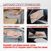 Салфетка SKYWAY микрофибра 40х35 см, серая S00902009