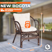 Комплект Tetchair NEW BOGOTA диван, 2 кресла, стол со стеклом, с подушками, ротанг 12107