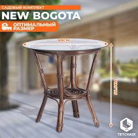Комплект Tetchair NEW BOGOTA диван, 2 кресла, стол со стеклом, с подушками, ротанг 12107