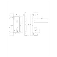 Врезной замок VETTORE 1323 AB в комплекте с ручкой, бронза 20278