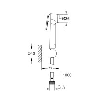 Душевой набор с гигиеническим душем, душевой шланг Grohe Tempesta-F Silverflex 1000 мм 26352000