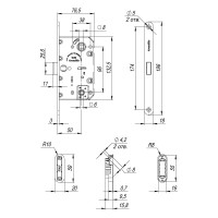 Магнитная защелка WC с ответной планкой Armadillo GRAVITY G01.196.50.96 MWSC итальянский тисненый 44207