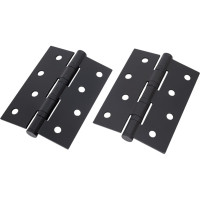 Стальная петля PUERTO 100х75х2.5, 4 кольца, плоский колпачок, черный, 2 шт. IN100-4S FH B