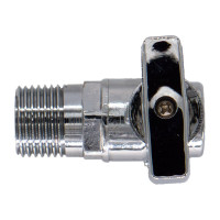 Шаровой кран для бытовых приборов СТМ угловой 1/2"х1/2" г/ш., удлиненная резьба, с отражателем, бабочка, хром CAMF1212