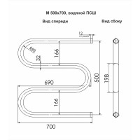 Полотенцесушитель INDIGO M4 без полочки, 1", 50/70 i MW50-70