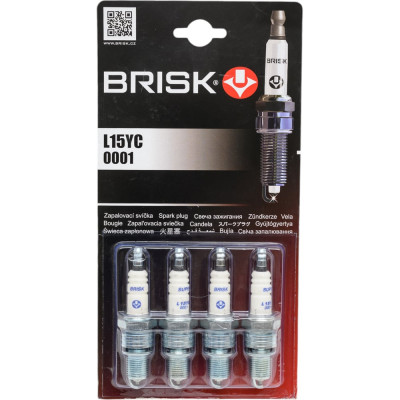 Свеча зажигания SUPER 0001 для ВАЗ-2101-2110/2121/карб., 4 шт., блистер BRISK L15YC-J