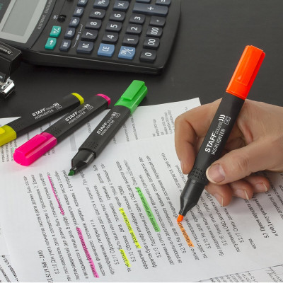 Набор текстовыделителей Staff STICK 4 шт, ассорти, линия 1-4 мм 151501