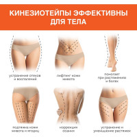 Кинезио тейп/лента для лица и тела DASWERK 5 см х 5 м, омоложение и восстановление, фиолетовый 680005
