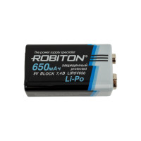 Аккумулятор ROBITON LIR9V650 "Крона" 7.4В 650мАч с защитой 16393