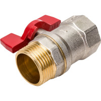 Кран шаровой RTP латунный, вн/нар., PN 25, ручка бабочка, G1 34877