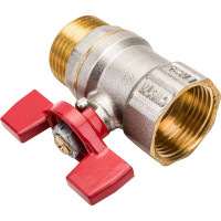 Кран шаровой RTP латунный, вн/нар., PN 25, ручка бабочка, G1 34877