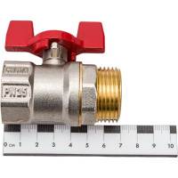 Кран шаровой RTP латунный, вн/нар., PN 25, ручка бабочка, G1 34877