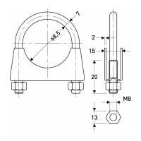 Хомут стремянка MasterProf M8, D68,5 ИС.140842