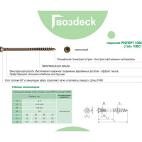 Отделочный саморез 4.0Х40 Ruspert 1000 потайной T15, цвет коричневый, 200 шт. Гвозdeck 20994040ECTXWG4