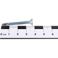 Саморез ZAMETAL 4,8x38 со сверлом и потайной головкой, DIN 7504Р, цинк, уп. 500 шт. ZA102675