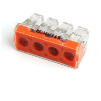 Монтажная 4-проводная клемма STEKKER для 1-жильного проводника (с пастой), LD773-174-1 39872