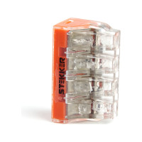 Монтажная 4-проводная клемма STEKKER для 1-жильного проводника (с пастой), LD773-174-1 39872