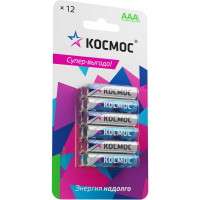 Алкалиновые элементы питания КОСМОС LR03 12 шт. на блистере, KOCLR03BL12
