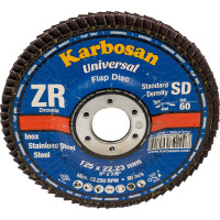 Круг лепестковый торцевой, прямой, цирконат 65% 125х22.2 мм, P-60 ABRAFORM AF-FLAP-FT-125-P60-ZR65