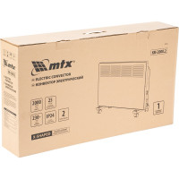 Электрический конвектор MTX км-2000.2, 230в, 2 квт, x-образный нагреватель, колеса, термостат 98126