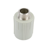 Комбинированная муфта ПОЛИТЭК 25x1/2 с нар. р. PPRC, серый 9000002512С