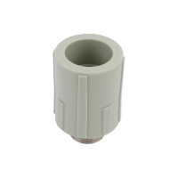 Комбинированная муфта ПОЛИТЭК 25x1/2 с нар. р. PPRC, серый 9000002512С