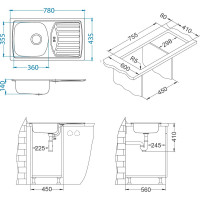 Мойка ALVEUS BASIC 150 NAT-90 780x435 в комплекте с сифоном 1136532