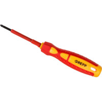 Крестовая диэлектрическая отвертка GREPP PH0х60 мм, CrV, двухкомпонентная рукоятка 202-030