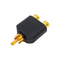 Переход RCA штекер - 2 x RCA гнездо Pro Legend пластик Gold, Gold, PL2280