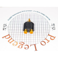 Переход RCA штекер - 2 x RCA гнездо Pro Legend пластик Gold, Gold, PL2280