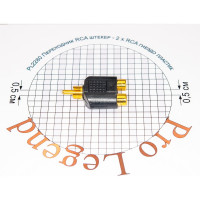 Переход RCA штекер - 2 x RCA гнездо Pro Legend пластик Gold, Gold, PL2280