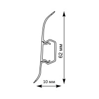 Напольный плинтус Центурион Lider 301 (62 мм; глянцевый; дуб светло-коричневый) 71404